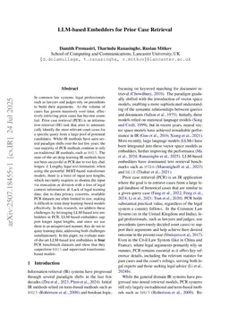 LLM-based Embedders for Prior Case Retrieval