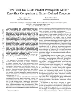 How Well Do LLMs Predict Prerequisite Skills? Zero-Shot Comparison to Expert-Defined Concepts