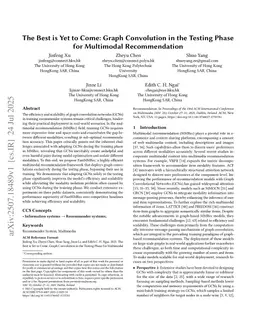 The Best is Yet to Come: Graph Convolution in the Testing Phase for Multimodal Recommendation