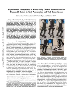 Experimental Comparison of Whole-Body Control Formulations for Humanoid Robots in Task Acceleration and Task Force Spaces