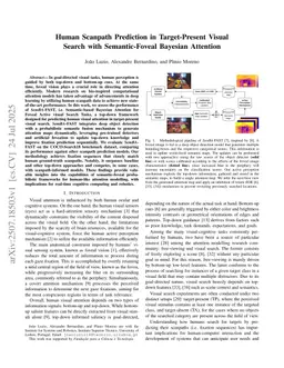 Human Scanpath Prediction in Target-Present Visual Search with Semantic-Foveal Bayesian Attention