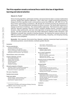 The Price equation reveals a universal force-metric-bias law of algorithmic learning and natural selection