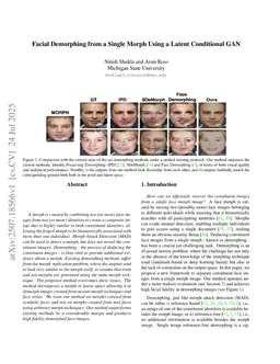 Facial Demorphing from a Single Morph Using a Latent Conditional GAN