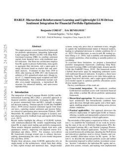 HARLF: Hierarchical Reinforcement Learning and Lightweight LLM-Driven Sentiment Integration for Financial Portfolio Optimization