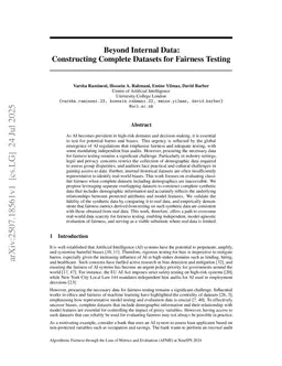 Beyond Internal Data: Constructing Complete Datasets for Fairness Testing