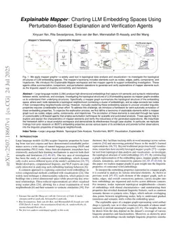 Explainable Mapper: Charting LLM Embedding Spaces Using Perturbation-Based Explanation and Verification Agents