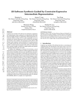 3D Software Synthesis Guided by Constraint-Expressive Intermediate Representation