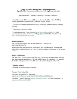 People Are Highly Cooperative with Large Language Models, Especially When Communication Is Possible or Following Human Interaction