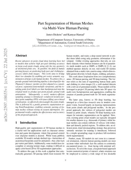 Part Segmentation of Human Meshes via Multi-View Human Parsing