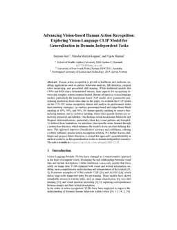 Advancing Vision-based Human Action Recognition: Exploring Vision-Language CLIP Model for Generalisation in Domain-Independent Tasks
