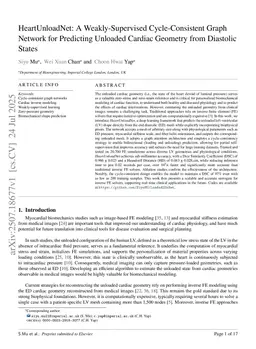 HeartUnloadNet: A Weakly-Supervised Cycle-Consistent Graph Network for Predicting Unloaded Cardiac Geometry from Diastolic States