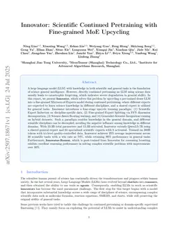 Innovator: Scientific Continued Pretraining with Fine-grained MoE Upcycling