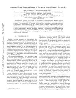 Adaptive Neural Quantum States: A Recurrent Neural Network Perspective