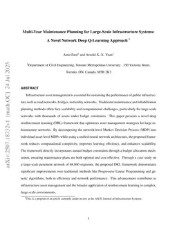 Multi-Year Maintenance Planning for Large-Scale Infrastructure Systems: A Novel Network Deep Q-Learning Approach