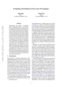 CodeMixBench: Evaluating Code-Mixing Capabilities of LLMs Across 18 Languages