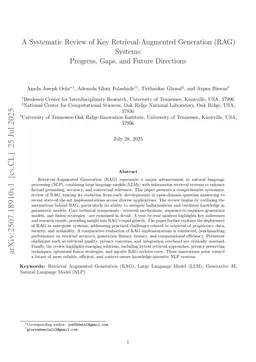 A Systematic Review of Key Retrieval-Augmented Generation (RAG) Systems: Progress, Gaps, and Future Directions