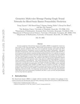 Geometric Multi-color Message Passing Graph Neural Networks for Blood-brain Barrier Permeability Prediction