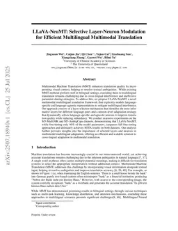 LLaVA-NeuMT: Selective Layer-Neuron Modulation for Efficient Multilingual Multimodal Translation