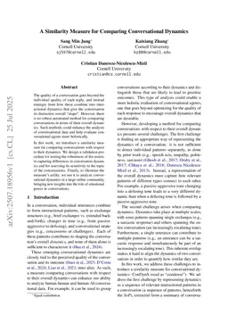 A Similarity Measure for Comparing Conversational Dynamics