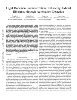 Legal Document Summarization: Enhancing Judicial Efficiency through Automation Detection