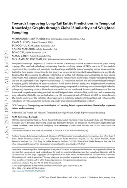 Towards Improving Long-Tail Entity Predictions in Temporal Knowledge Graphs through Global Similarity and Weighted Sampling