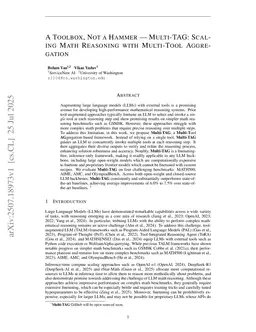 A Toolbox, Not a Hammer -- Multi-TAG: Scaling Math Reasoning with Multi-Tool Aggregation