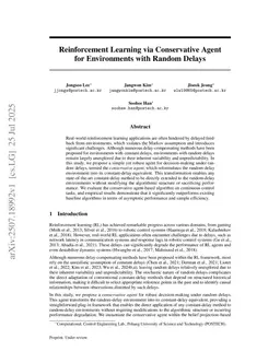 Reinforcement Learning via Conservative Agent for Environments with Random Delays