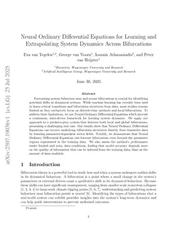 Neural Ordinary Differential Equations for Learning and Extrapolating System Dynamics Across Bifurcations