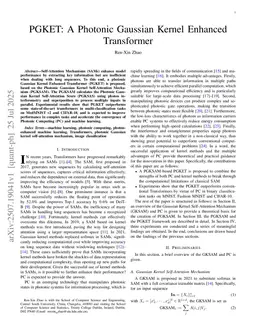 PGKET: A Photonic Gaussian Kernel Enhanced Transformer