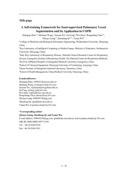 A Self-training Framework for Semi-supervised Pulmonary Vessel Segmentation and Its Application in COPD