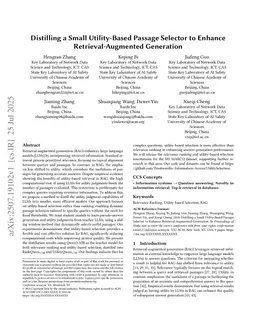 Distilling a Small Utility-Based Passage Selector to Enhance Retrieval-Augmented Generation