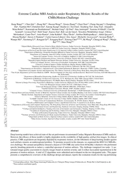 Extreme Cardiac MRI Analysis under Respiratory Motion: Results of the CMRxMotion Challenge