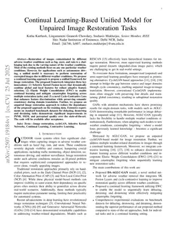 Continual Learning-Based Unified Model for Unpaired Image Restoration Tasks
