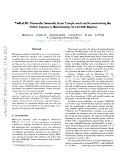 VisHall3D: Monocular Semantic Scene Completion from Reconstructing the Visible Regions to Hallucinating the Invisible Regions