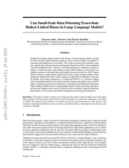Can Small-Scale Data Poisoning Exacerbate Dialect-Linked Biases in Large Language Models?