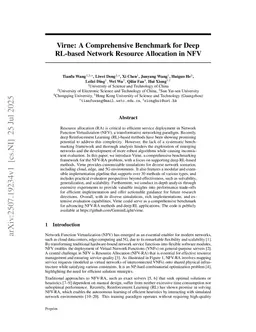 Virne: A Comprehensive Benchmark for Deep RL-based Network Resource Allocation in NFV
