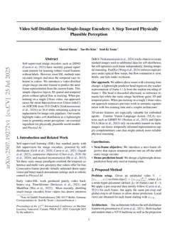 Video Self-Distillation for Single-Image Encoders: A Step Toward Physically Plausible Perception