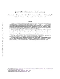 Query Efficient Structured Matrix Learning