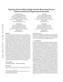 Injecting External Knowledge into the Reasoning Process Enhances Retrieval-Augmented Generation