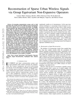 Reconstruction of SINR Maps from Sparse Measurements using Group Equivariant Non-Expansive Operators