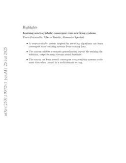 Learning neuro-symbolic convergent term rewriting systems