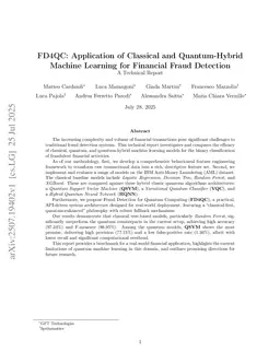FD4QC: Application of Classical and Quantum-Hybrid Machine Learning for Financial Fraud Detection A Technical Report