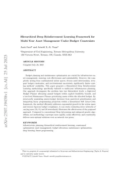 Hierarchical Deep Reinforcement Learning Framework for Multi-Year Asset Management Under Budget Constraints