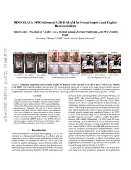 DINO-SLAM: DINO-informed RGB-D SLAM for Neural Implicit and Explicit Representations