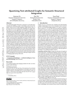 Quantizing Text-attributed Graphs for Semantic-Structural Integration