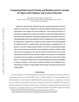 Comparing Behavioural Cloning and Reinforcement Learning for Spacecraft Guidance and Control Networks