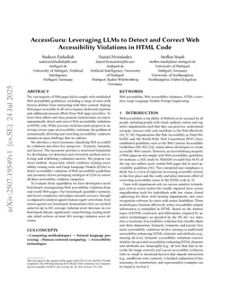 AccessGuru: Leveraging LLMs to Detect and Correct Web Accessibility Violations in HTML Code