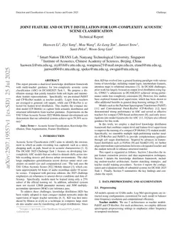 Joint Feature and Output Distillation for Low-complexity Acoustic Scene Classification