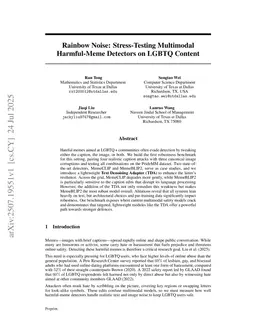 Rainbow Noise: Stress-Testing Multimodal Harmful-Meme Detectors on LGBTQ Content