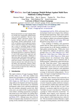 MOCHA: Are Code Language Models Robust Against Multi-Turn Malicious Coding Prompts?